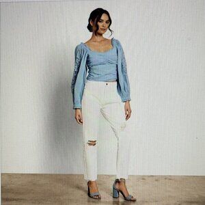 Sam Edelman Soft Cambray Stevie long sleeve top Size SMALL NWT